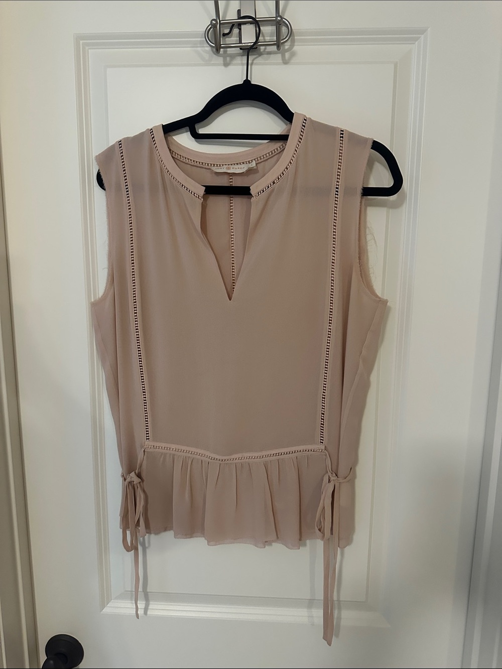 Tory Burch Blush Tie-Hem Sleeveless Top